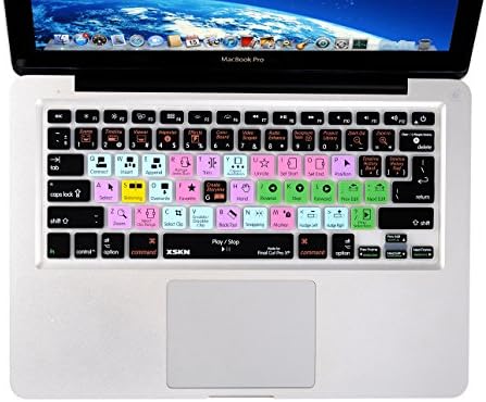 XSKN Final Cut Pro X Atteleiras Teclado Skin 1pc + Teclado de teclado de silicone transparente 1pc para MacBook Air 13 & Pro 13 15 17, Retina