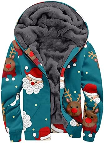 Jaquetas de Natal para o lã de lã de inverno masculino capuzes de casacos de plus size casual
