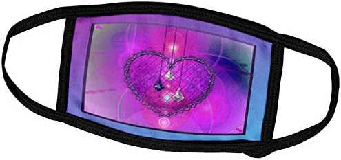 3drose Beverly Turner Heart Design - Look Heart Wired, Diamond Gem Look, Pink Abstract Background - Máscaras faciais