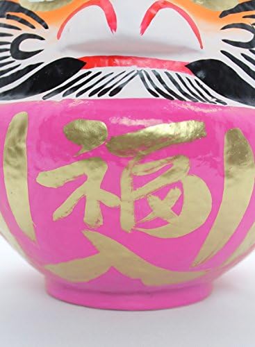 高崎 だるま Daruma HKDM-8-PK-11 Fukudaruma No. 8, rosa [Segurança interna/Luck] 9,8 x 8,3 x 10,2 polegadas, rosa