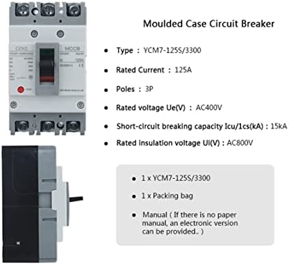 SNKB YCM7-125S/3300 Caixa moldada disjuntor 3p 125A AC400V 15KA Solar interruptor MCCB Motor Protection