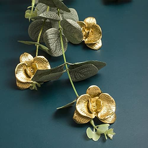 Flor de orifício único de ouro puro, alça pequena, maçaneta de latão de luxo retro, maçaneta de armário de