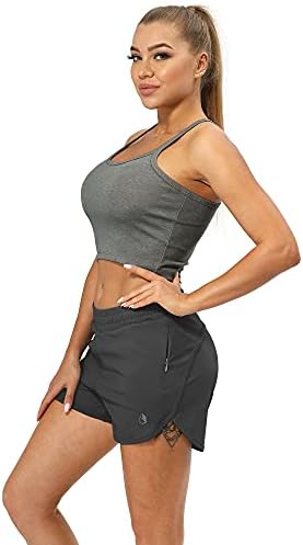 Tampo de treino da Icyzone para mulheres - Racerback Athletic Yoga Crop Tops, camisetas de ginástica