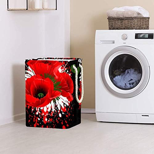Flores de flores de papoula vermelha semicey Flores de lavanderia dobrável de lavanderia à prova d'água