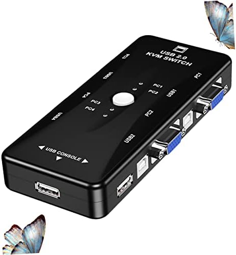 Solustre Printer Sharer 4 em 1 Out Wireless Keypad Button USB Video Switter Video Keypad Switch