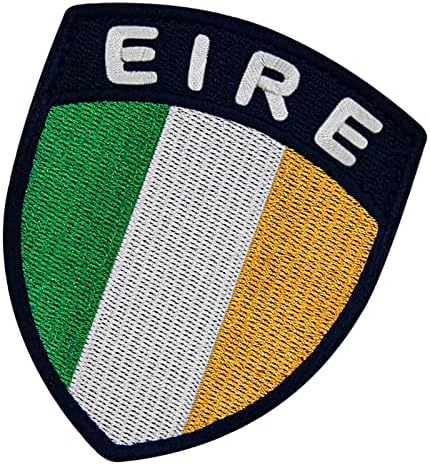 Embrato da Irlanda Shield sinalizador de bandeira bordada Aplique Aplique Aperter Hook & Loop Irish National Emblem