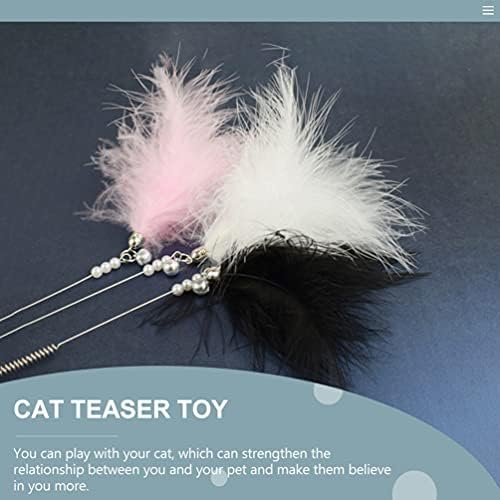 POPETPOP POM POM Toys de gato pom pom gato brinquedos gatos teaser brinquedo 3pcs gato brinquedo de gato wand brinquedos interativos gatos wand wand para gato e gatinho pom pom gat brinquel