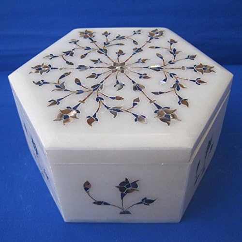Craftslook vitoriano guttin marble inlay pietra dura box
