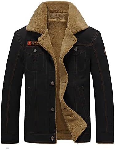 Jaqueta masculina espessada fora de roupas de lã de lã de manga comprida vintage de lapid de inverno