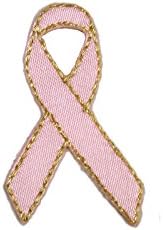 Altotux Auto -adesivo Rosa Câncer de mama A conscientização da fita de cetim com adesivo de rosca de ouro metálico costurar em apliques)