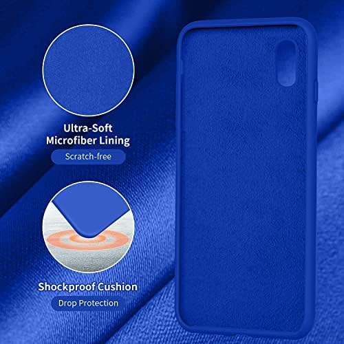 Vooii para iPhone X Case, capa iPhone XS, capa de pára -choques de borracha de borracha de silicone macio capa de protetor de proteção à prova de choque para iPhone X/XS - Klein Blue