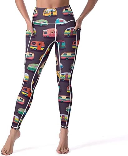 Happy Campers Fashion Starfish Beach Prinha calças de ioga femininas com bolsos leggings de treino de