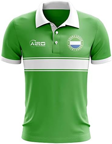 Airosportwear Sierra Leone Concept Stripe Polo Football Soccer T-Shirt Jersey