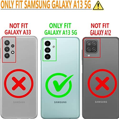 Caso Le para o Samsung Galaxy A13 5G com protetor de tela de vidro temperado e coldre de clipe de cinto de kickstand