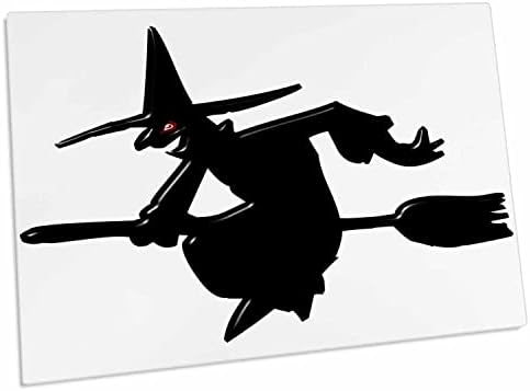 Bruxa de Halloween de 3drose na vassoura - tapetes de banheiro de mesa