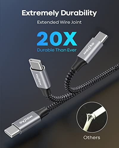 Cabo USB tipo C [3ft, 3-Pack], eyjiew USB A TO USB C CORD 3A Charging rápido compatível com Samsung Galaxy