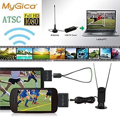 Mygica Tipo-C, USB TV Tuner Card, assistindo ATSC Digital TV em qualquer lugar, Receptor de TV Freeview HD, reformula o adaptador do sintonizador de stick hdtv sem fio, antena de TV USB para Android Phone Tablet PC, sem necessidade da Internet