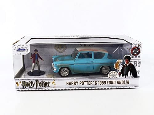 Jada Toys 1:24 Harry Potter e 1959 Ford Anglia Die Cast Vehicle, Rusty Blue