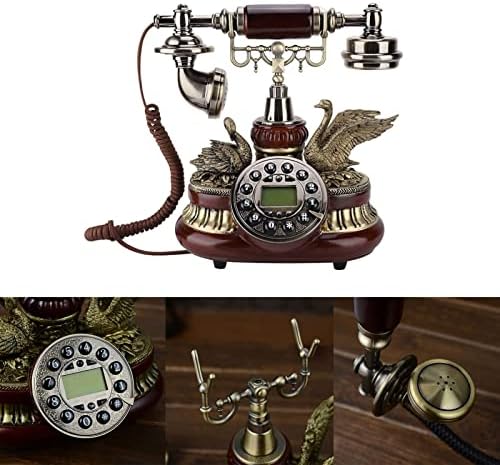 Telefone antigo vintage de estilo europeu, telefone antigo com discagem rotativa telefonia retrô de telefone fixo para decoração de escritório em casa do hotel