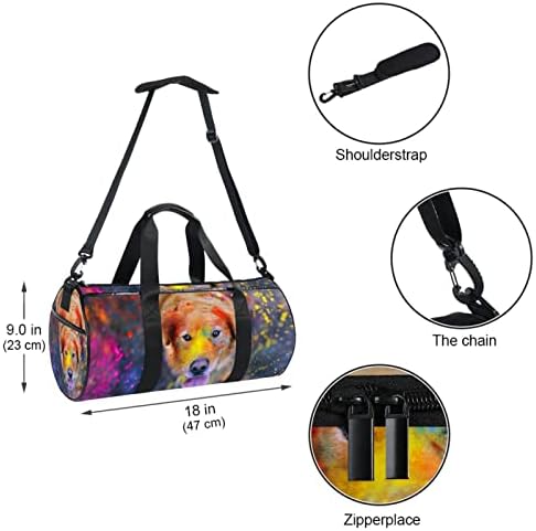 Mamacool colorido cachorro Duffel ombro bolsa de viagem Bag de lona para ginástica para o Weekender da Dance Travel Sports
