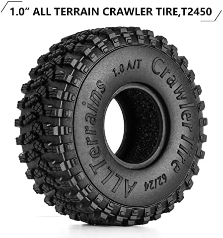 Pneus de Lesão 1.0-S4 TODOS os pneus de rastreador de terreno para ax24 scx24 fcx24 enduro24 peças de atualização, 62*24mm, t2450