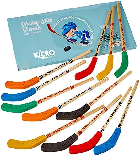 Lápis de hóquei de kicko - 9 polegadas - 24 pacote - lápis de bastão de hóquei multicolorido a granel