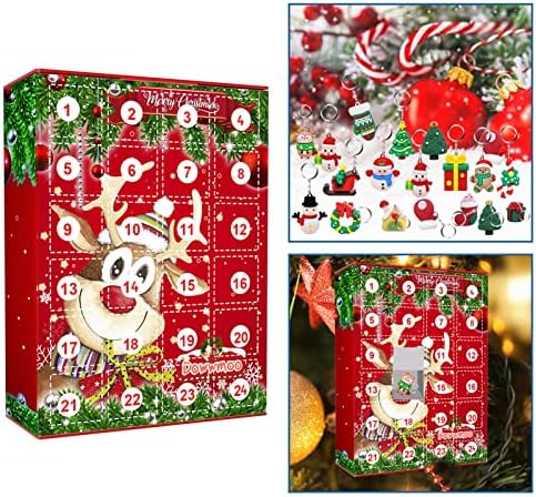 HULZOGUL Calendario de Adviente de Navidad Con 24 ADORNOS COLGANTES decoracionas de Navidad, calendário