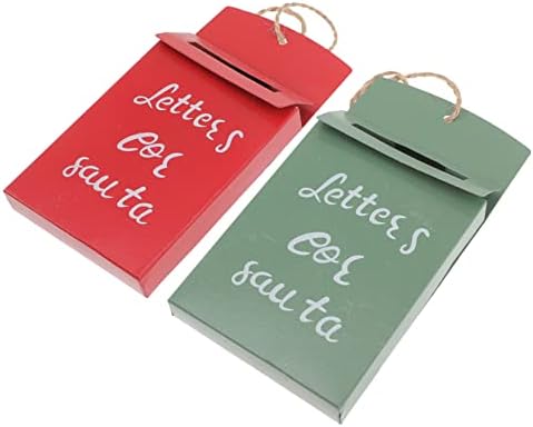 Aboofan 2pcs caixa de correio Letras de Santa Mini Festa de Correio de Natal Pendurado Layout Árvore Decorativa Decorativa Retro Ornamentos