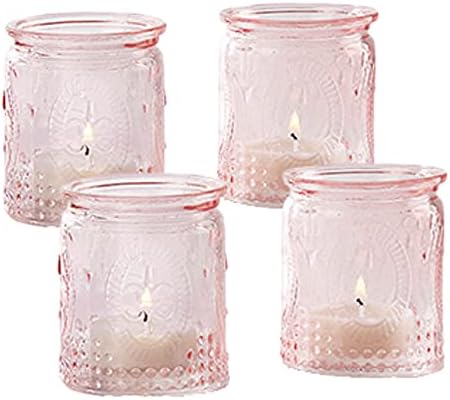 Kate Aspen Vintage Glass Tea Light Solder, rosa