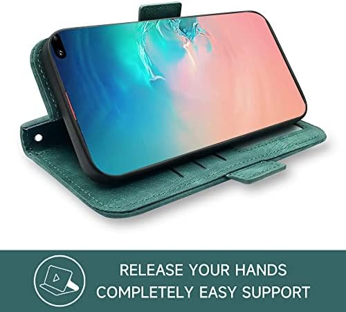 Furiet Compatível com a caixa de carteira Samsung Galaxy S10 Plus Wallet e pulsea de lançador de colheita de couro de langue de lanfilos