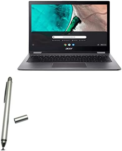 Caneta de caneta de ondas de ondas de caixa compatível com a caneta capacitiva do Chromebook 13 - caneta capacitiva de dualtip, caneta de caneta capacitiva da ponta da ponta de fibra - prata metálica
