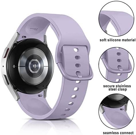 Galaxy Watch 5/4 Band, para Samsung Galaxy Watch 5 Pro Band 40mm 44mm 45mm, Silicone Sport Sport Strap Correa Galaxy 4 Bandas clássicas para homens 46mm 42mm, sem pulseira de gap Pulseiras de pulseira de pulseiras