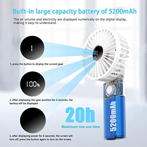Ventilador portátil portátil portátil penduramento de pescoço mini ventilador multifuncional 5200mAh Ultra Long Battery Life
