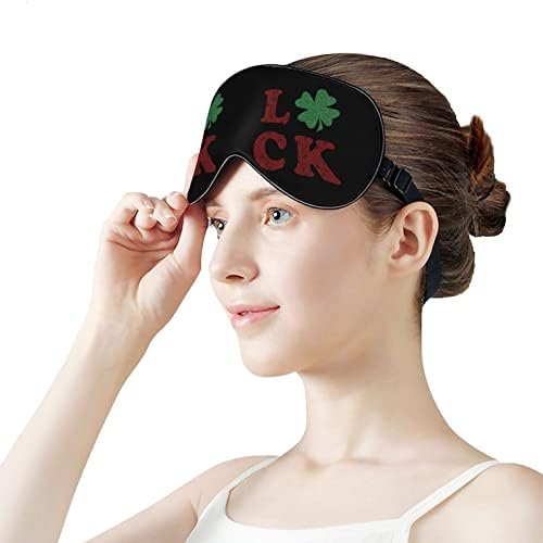 Quatro folhas de sorte máscara ocular sono de olhos vendados com bloqueios de cinta ajustável Blinder leve para viagem para dormir Sleeping Yoga Nap