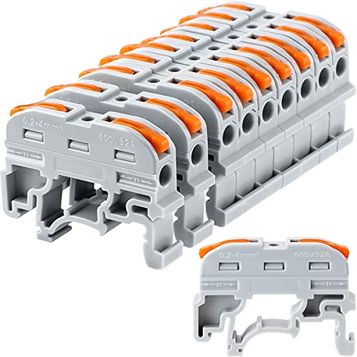 Gkeemars DIN Terminal Blocks, fio de alavanca de conector de fiação universal para fios elétricos KV-121