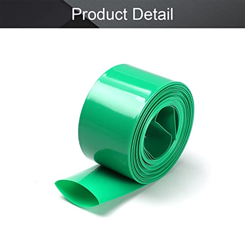 OTHMRO 1PCS 16,4ft Kit de tubulação de encolhimento de calor da bateria, 1,16 polegadas de isolamento de largura de planilha PVC Tubo de encolhimento de calor PVC, tubulação industrial de embrulho de encolhimento para 18650 seção de fonte de alimentação verde verde
