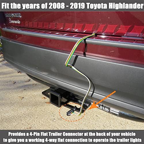 Carofix Fitle Fit Fit de 4 pinos Firamento de fiação de fiação do reboque de fiação do Kit para Toyota Highlander,