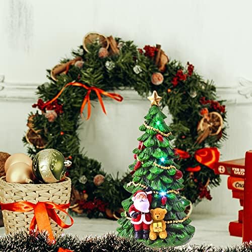 Árvore de Natal da mesa de Koncenttop, Mini Christmas Tree de 11 polegadas com caixa de resina de caixa de