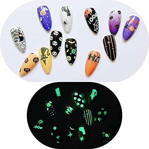 My-Sassy-Girl 12Sheets brilhando no escuro Hallowined Halloween Rachading Style nail Art Tiras