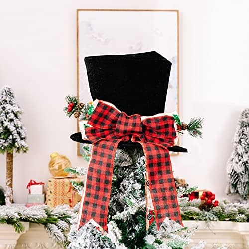 Chapéu de Topper da Árvore de Natal para Decorações de Árvores de Natal Organizador de Eventos de Decoração de Mesa de Natal com Tabs e Bolsões