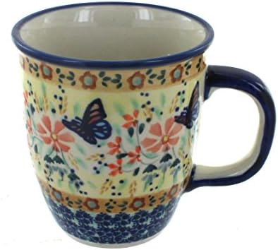 Caneca de café de borboleta azul de cerâmica de cerâmica azul -rosa azul