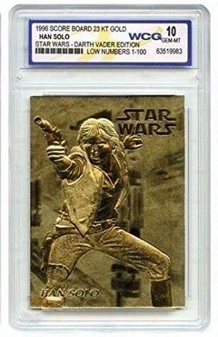 Edição limitada Han Solo & Chewbacca Gem-Mt 10 23 KT Gold Card Lote! Darth Vader 1/10.000!