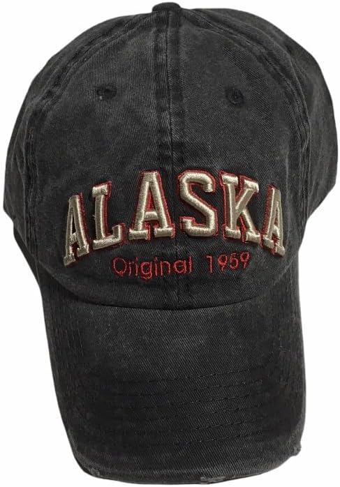 Robin Ruth Ball Cap Hat Alaska Criado/Red Letter Grey angustiado