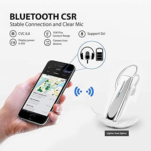 Tek Styz Headset Compatível com Meizu Blue Charm Note2 No fone de ouvido sem fio Bluetooth 5.0, IPX3 à prova d'água, microfones duplos 24H, redução de ruído