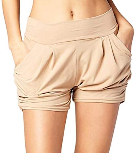 Topunder Ultra Soft Bolsetes Shorts Mulheres Summer Alta cintura plissada calça casual solta