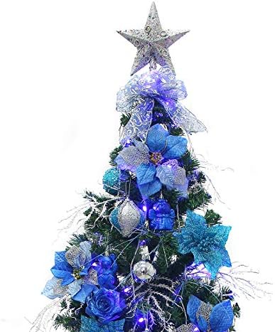 Dulplay 5 pés pré-iluminada Árvore de Natal Artificial, com ornamentos estrelados LUZES LED e agulhas
