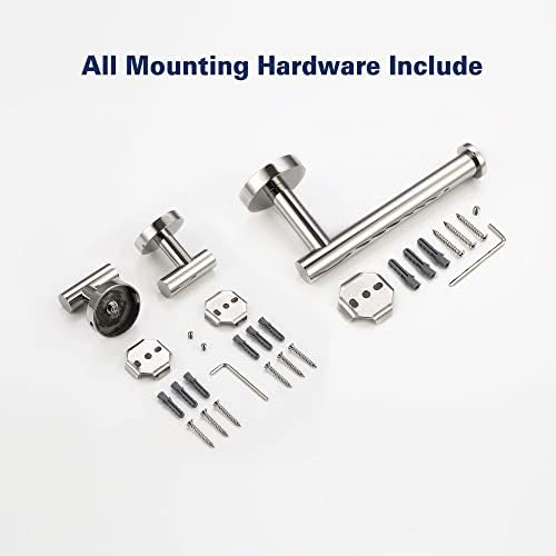Conjunto de hardware do banheiro, peças de 3 peças de aço inoxidável premium incluem suporte de papel higiênico