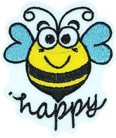 JPT - Bee Happy Cartoon Appliques Appliques Ferro/Sew On Patches Badge Patch de logotipo fofo na camisa