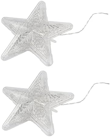 OSALADI 2PCS Decoração de natividade Glow Star Treetop estrela LED STAR LUZ Árvore de Natal Luzes da árvore de Natal LEDA DE BATERAGEM