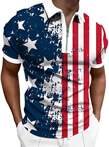 Ruiruilico masculino American Flag Polo Camisetas 4 de julho Camisetas patrióticas 2023 Summer Casual Sleeves Short Sports Sports Polos